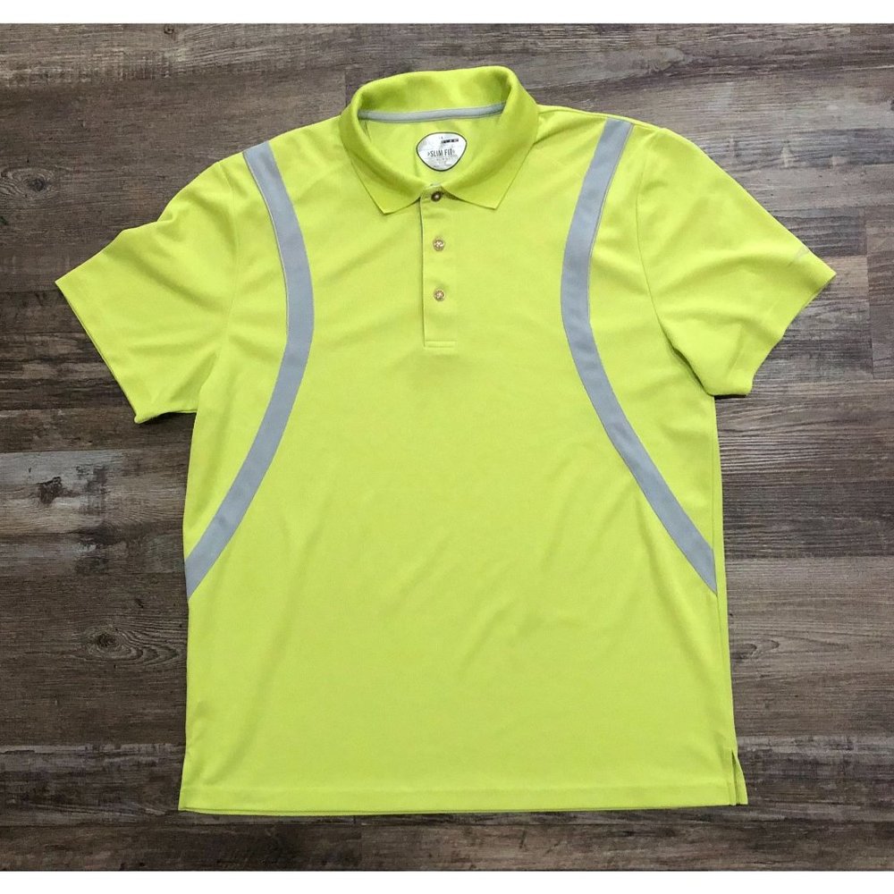 Grandslam Mens XL Slim Fit Green Short Sleeve Golf Polo Shirt